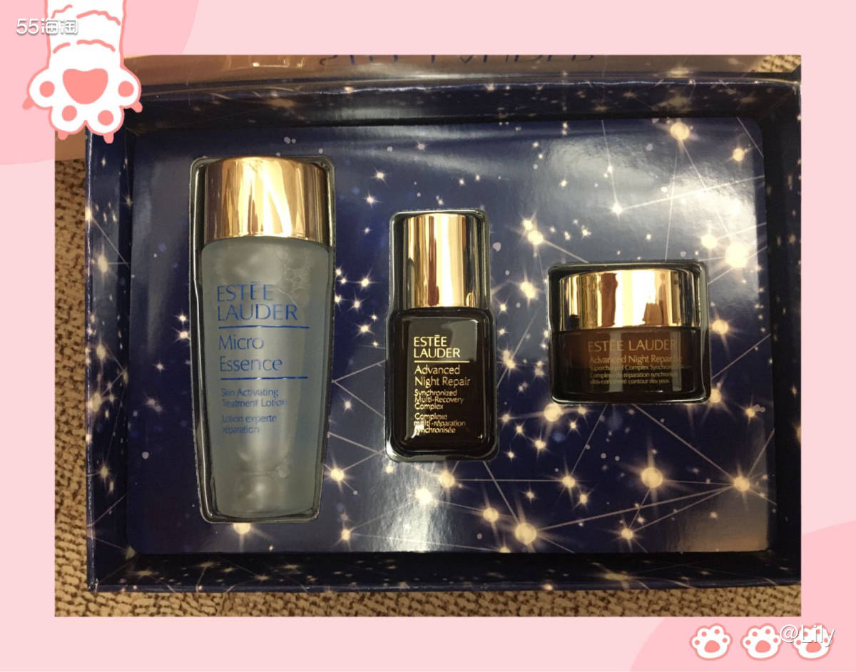 海淘开箱之雅诗兰黛护肤品收货 这个小套装又收到两套了，今年黑