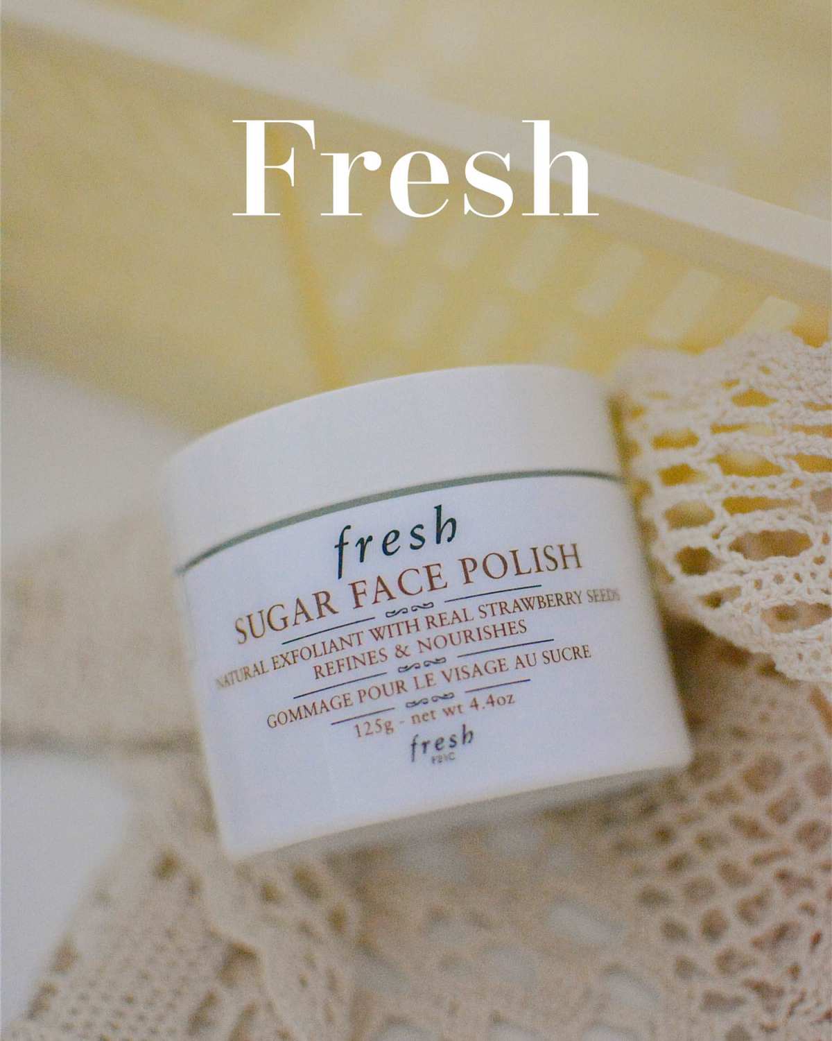 Fresh 澄糖亮颜磨砂面膜 质地：黄色膏状，带磨砂颗粒 味