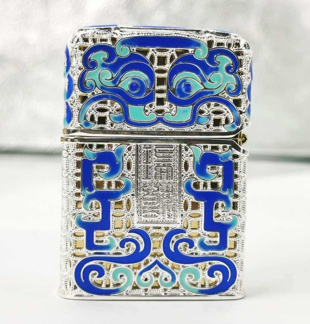 zippo打火机珐琅彩瑞兽镀银限量版 【描述】zippo打火