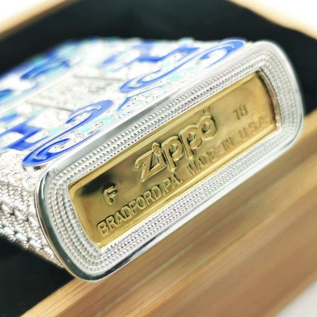 zippo打火机珐琅彩瑞兽镀银限量版 【描述】zippo打火