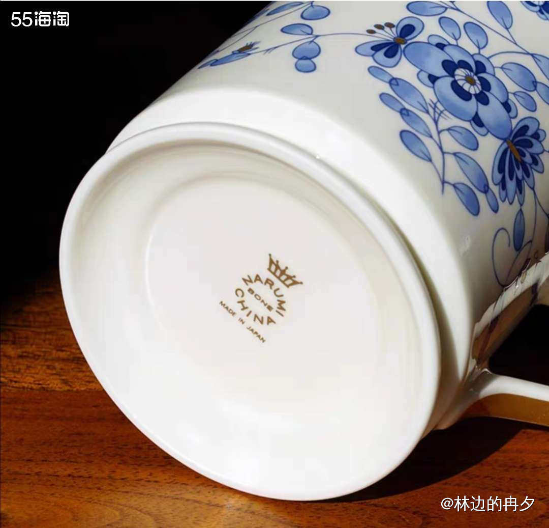 亚马逊海外购优品**：NARUMI  鸣海骨瓷蓝色马克杯 N
