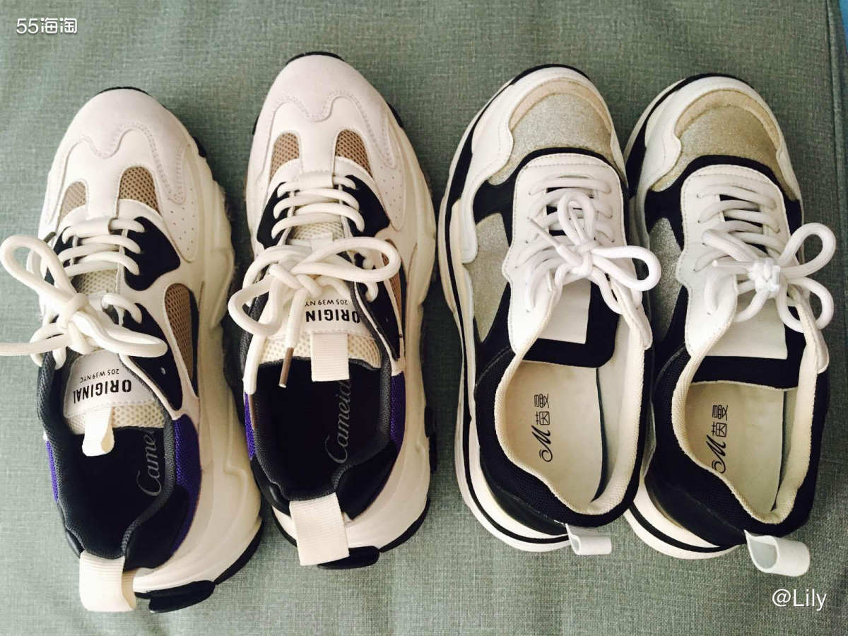 老爹鞋  老爹鞋也是非常百搭的鞋子了，夹克衫，卫衣，大衣风衣