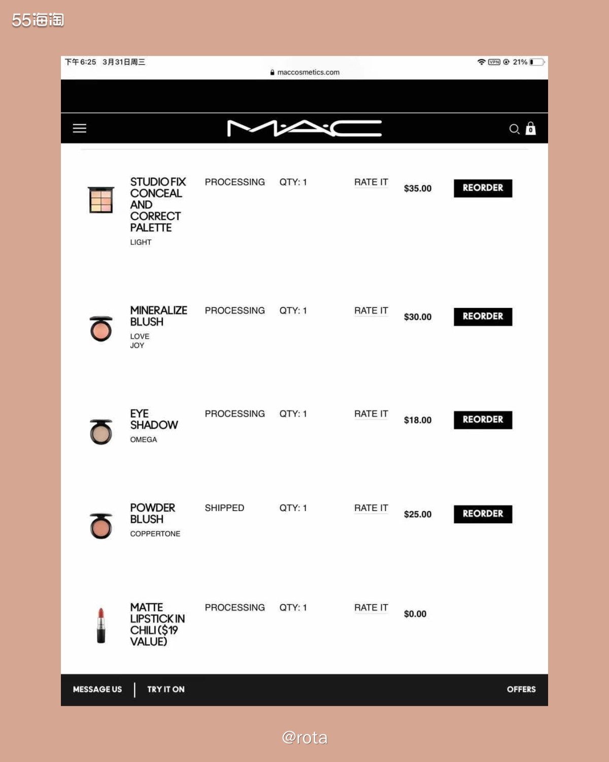 😂😂有生之年，没想到我还能接到mac的代下。这位想买ma