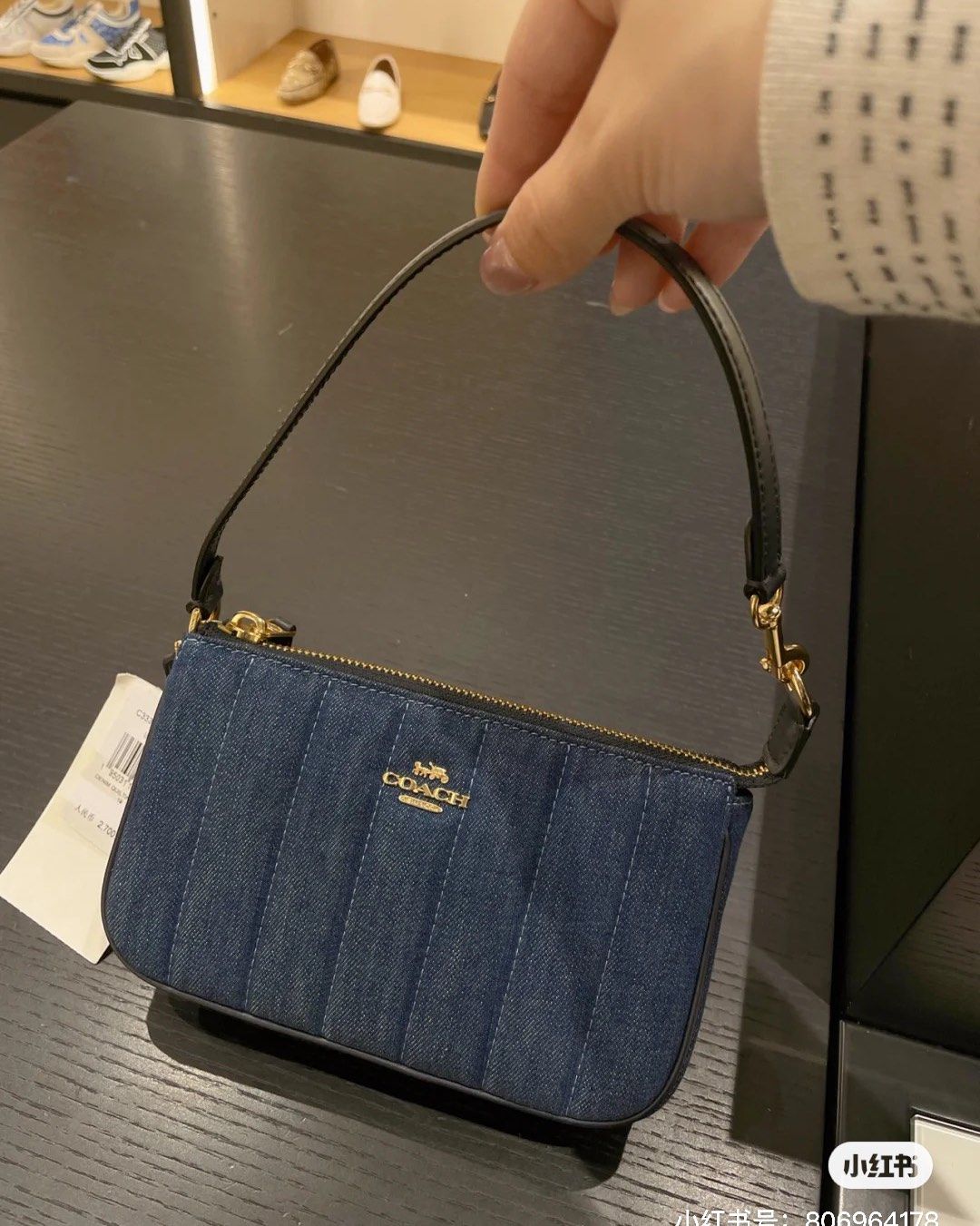 coach上新了！coach新款丹宁麻将包nolita19 