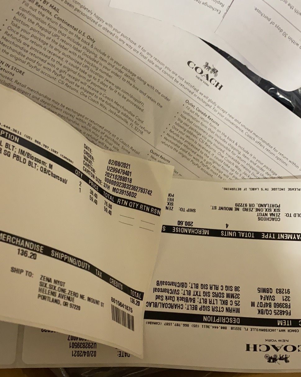 转运国际 第二单 24天完美收货 coach皮带！ 第一次下
