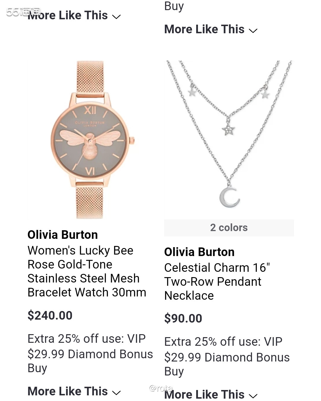 去年在梅西的广告上，被一块Olivia Burton bli