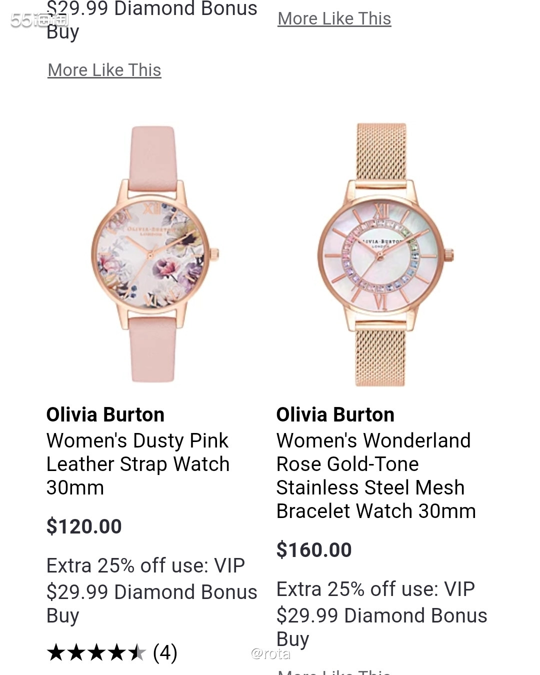 去年在梅西的广告上，被一块Olivia Burton bli