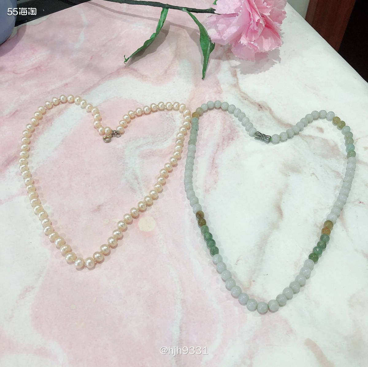 ✨以前我一直觉得珍珠项链和玉珠项链戴上会显老气，怕年轻压不住