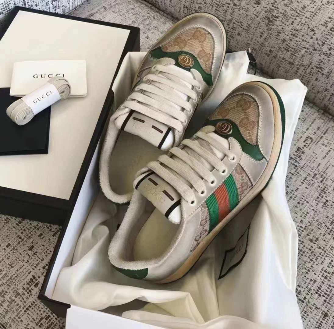 GUCCI 复古做旧LOGO小**鞋 运动鞋  女士 特价�