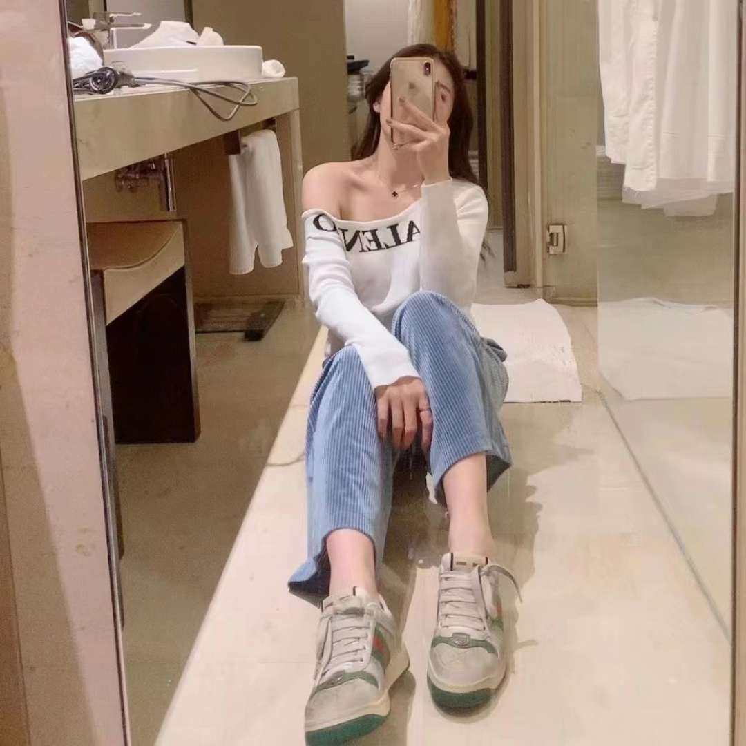 GUCCI 复古做旧LOGO小**鞋 运动鞋  女士 特价�