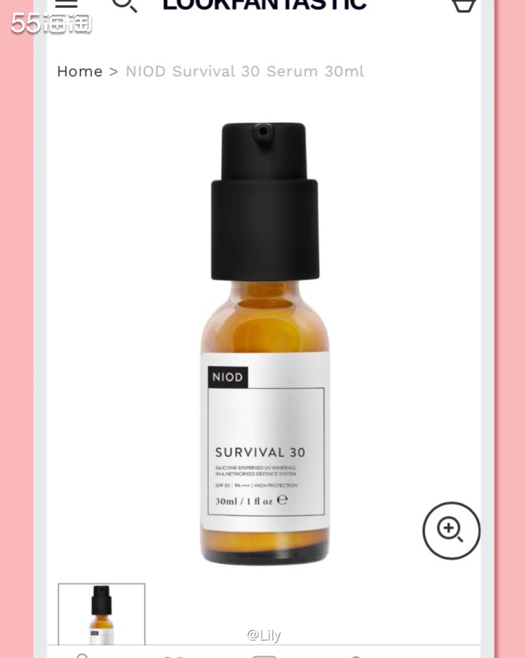 NIOD Survival 30 精华乳是一款纯物理，肌可用