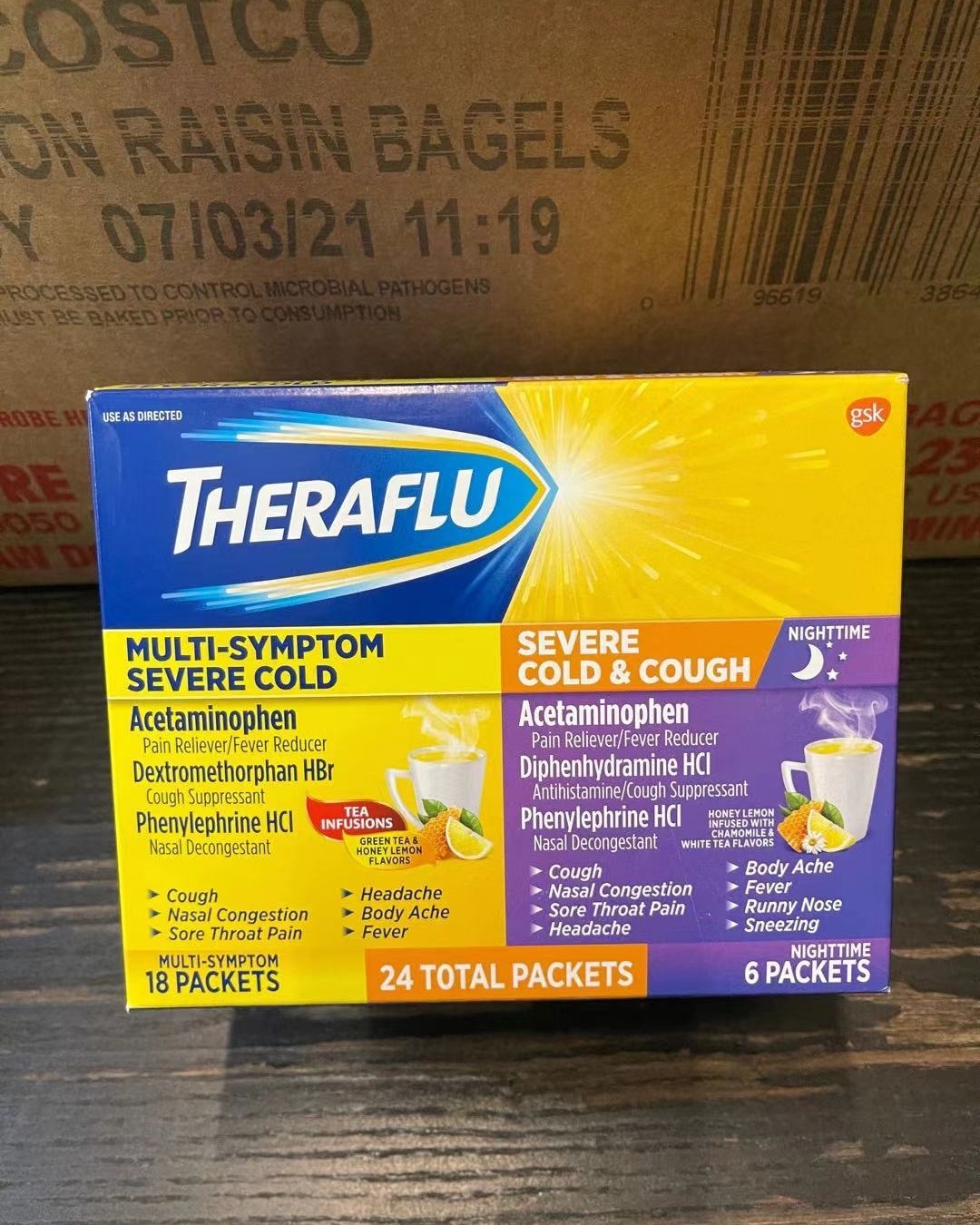 Theraflu感冒冲剂，这是亲戚在美国用快递寄过来的😜 