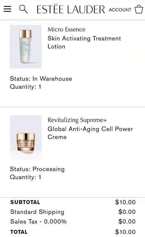 再来一单雅诗兰黛650档的积分兑换，这是另外一单雅诗兰黛积分