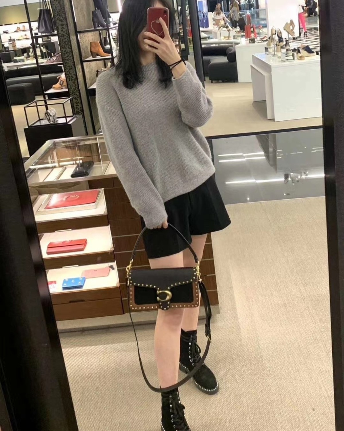 蔻驰Coach 钮钉Tabby 26 单肩斜挎手提包，保真，