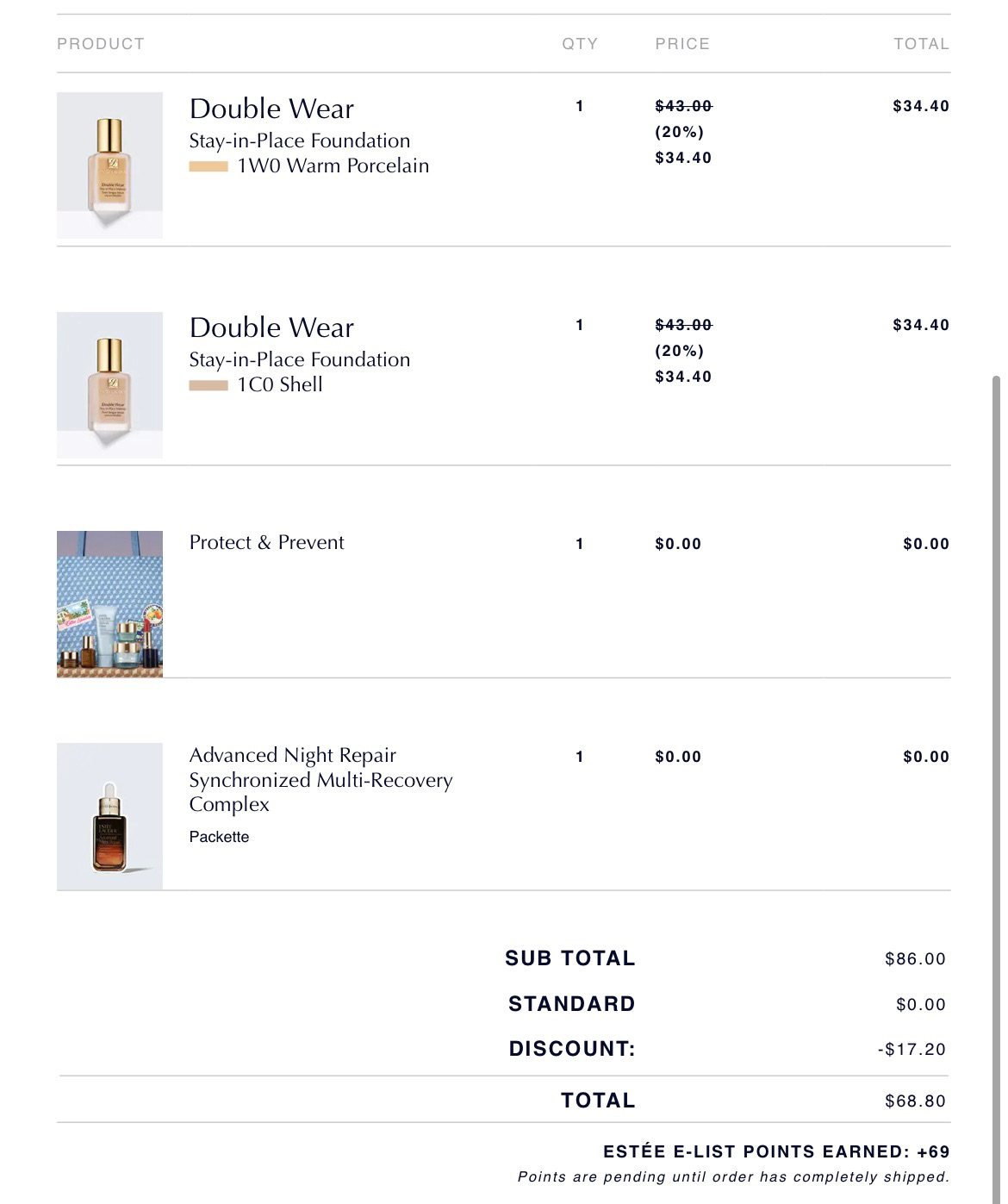 💸踩着送礼包的尾巴以及第三周的开始，下了一单雅诗兰黛  �