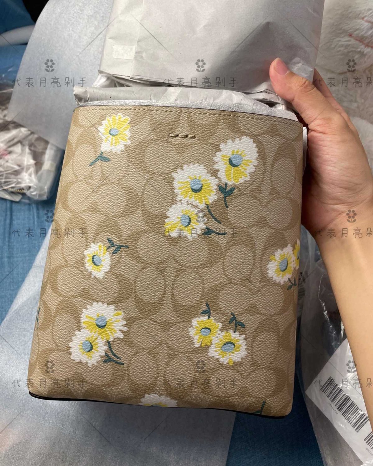 coach小雏菊花朵水桶包town老花|7月海淘开箱-no.