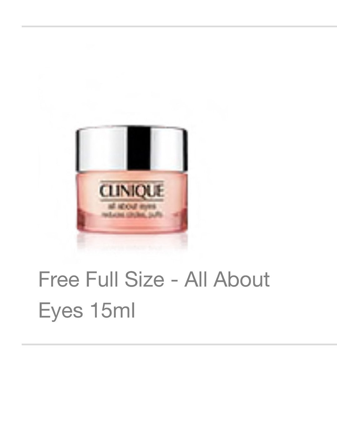 Clinique倩碧水磁场眼霜正装15ml，海淘在途，预计2