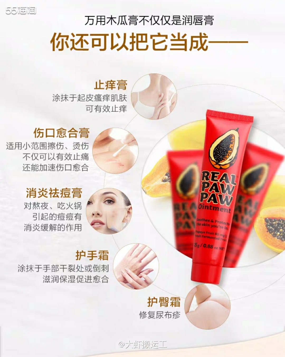 澳洲番木瓜膏25g  🛒购买网站:澳洲大房 ✅功效:万能！