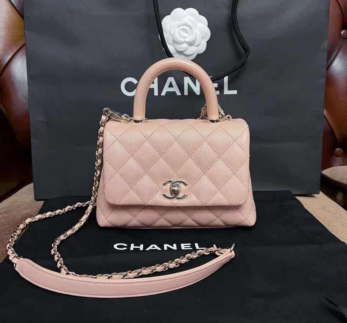 国内现货Chanel coco handle mini荔枝皮