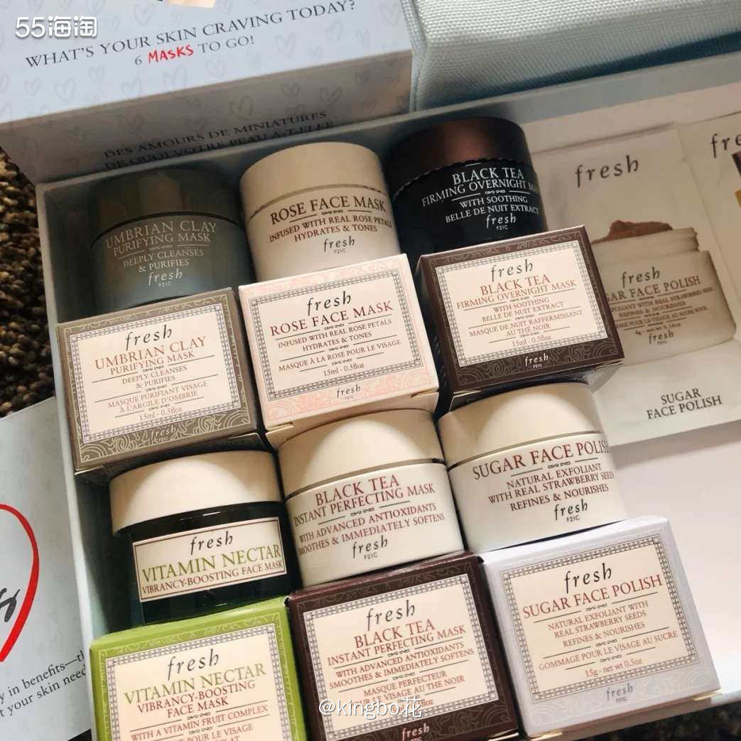 🔴馥蕾诗面膜套装6件套，红茶玫瑰莲花系列一次性买个遍！用招