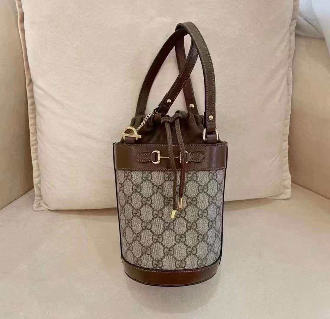 国内现货Gucci 1955 水桶包  杨幂同款 焦糖色 凹
