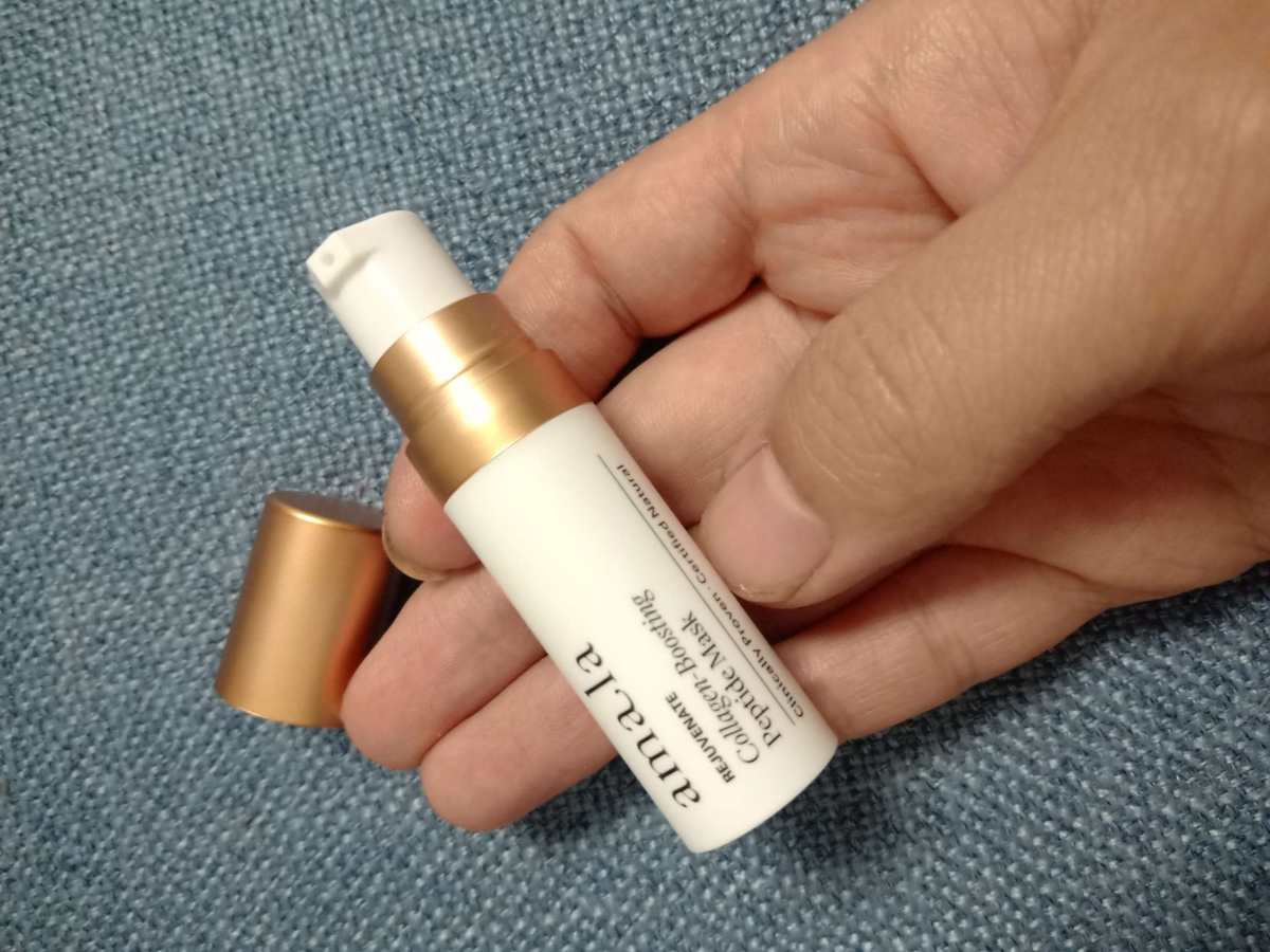 💆👸🌸有个面膜小样今天拿来试试，牌子是 amala，好