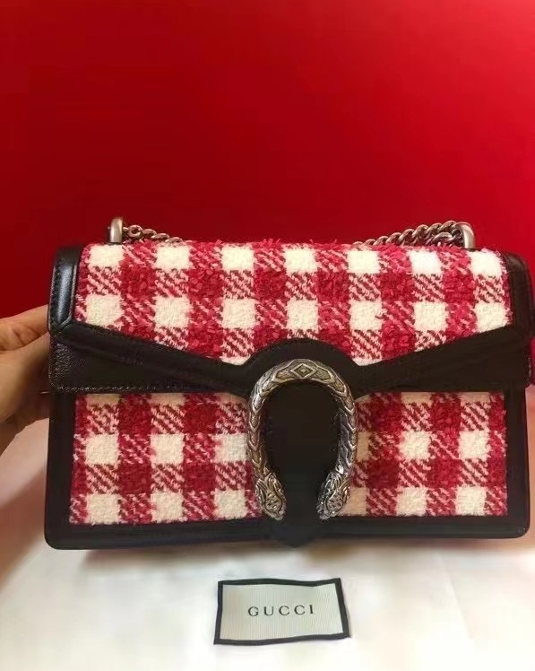 国内现货Gucci 小香风 格子酒神中号  国内2w+   