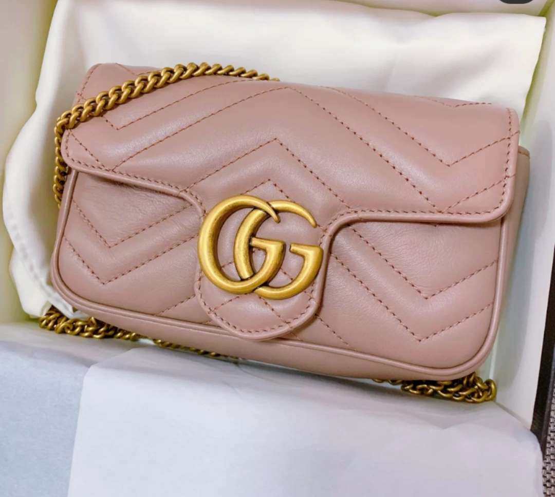 国内现货Gucci mini marmont 零钱包 奶茶色