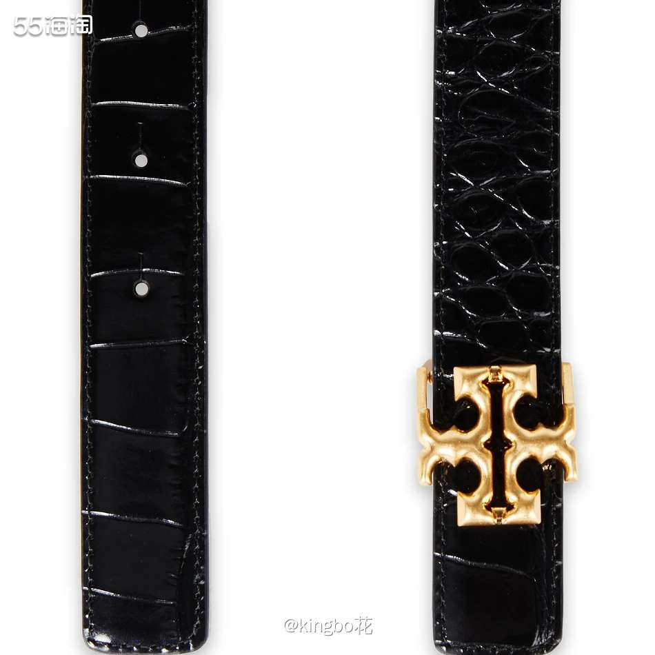 🔴Tory Burch 仿鳄纹腰带，低调双T logo，复