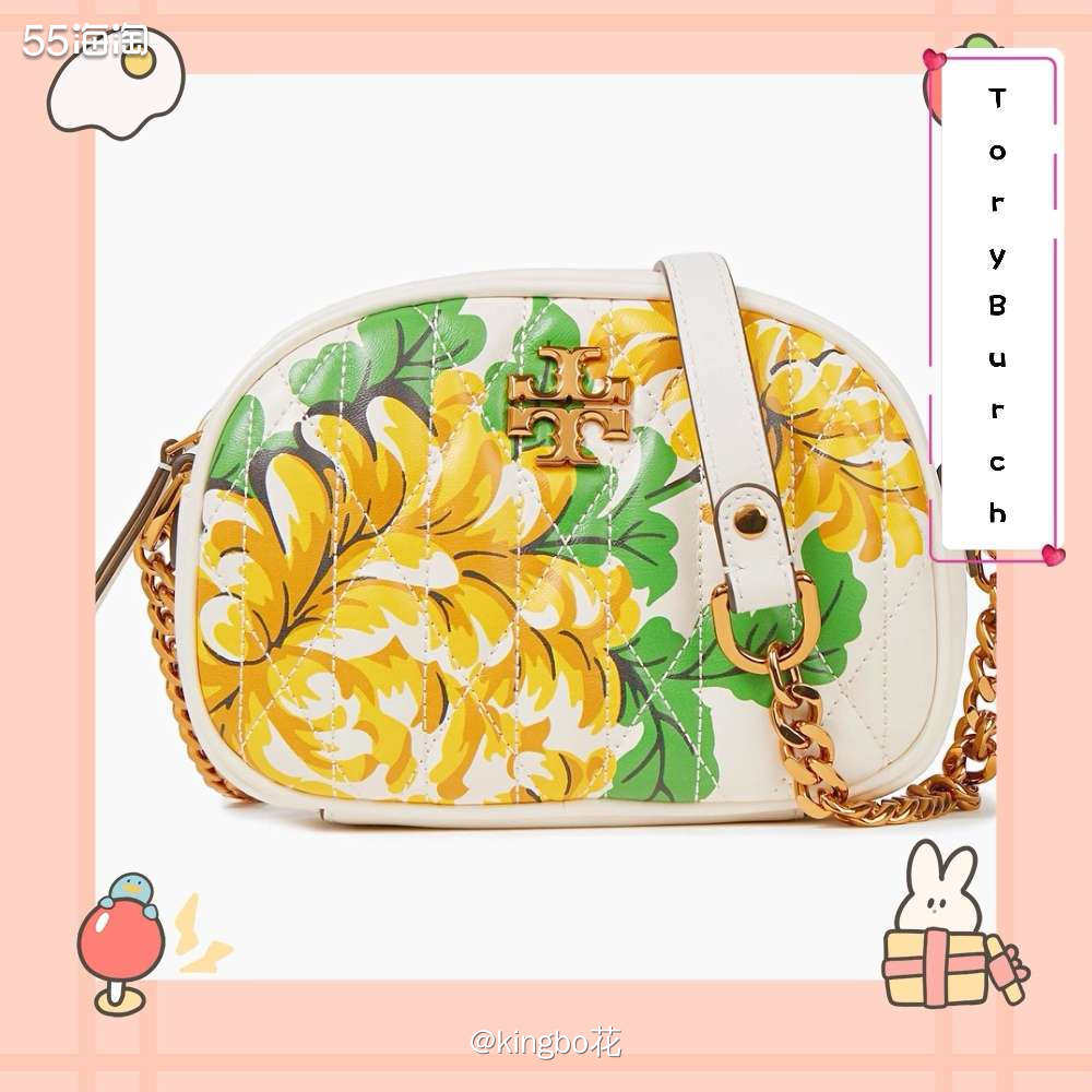 🔴Tory burch Kira羊皮小香风相机包，大胆印花