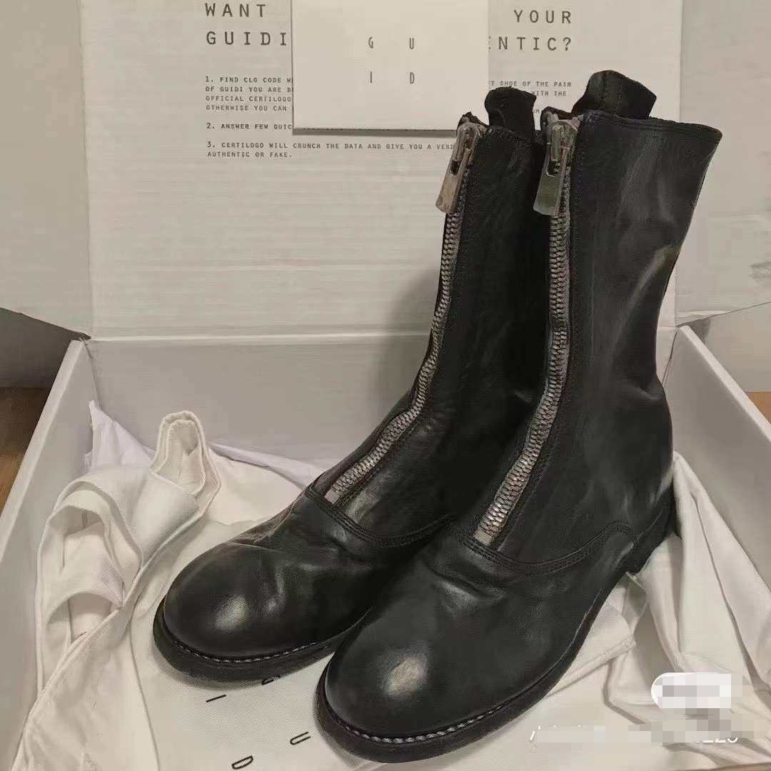 Guidi 黑色马皮 前拉链310  无敌显腿长 原价130