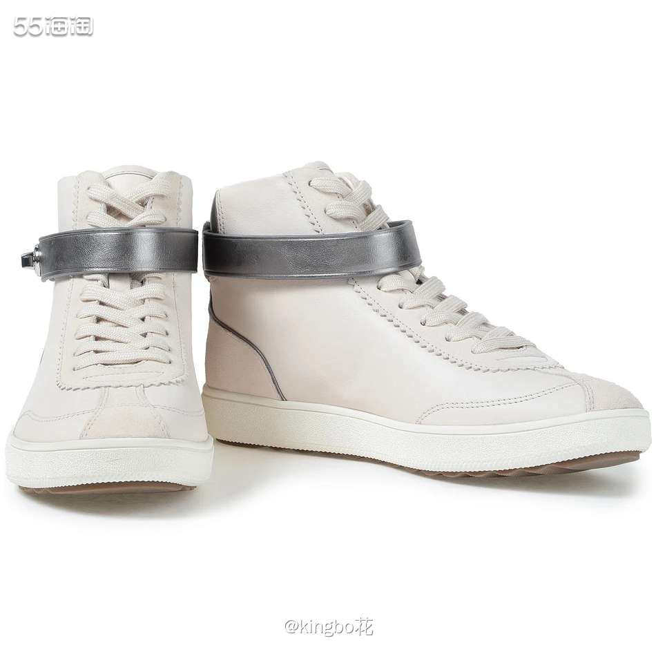 🔴Coach 蔻驰高帮小白鞋，绒面饰边复古色彩，什么场合都