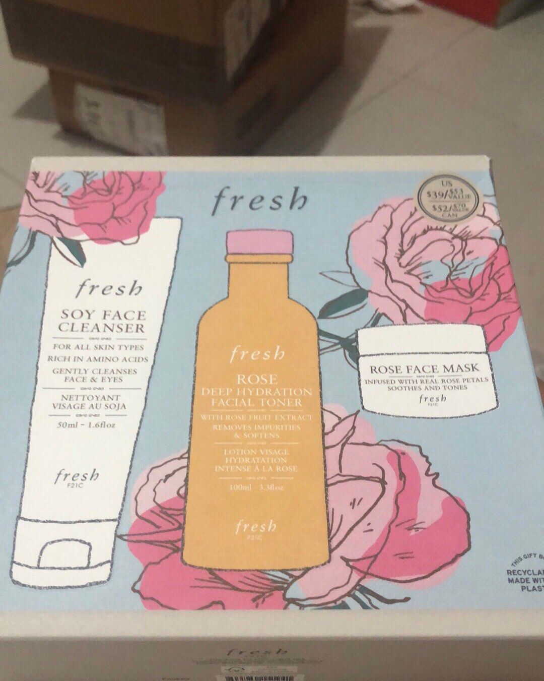 fresh馥蕾诗玫瑰水保湿三件套 美国Nd海淘，有购物记录保