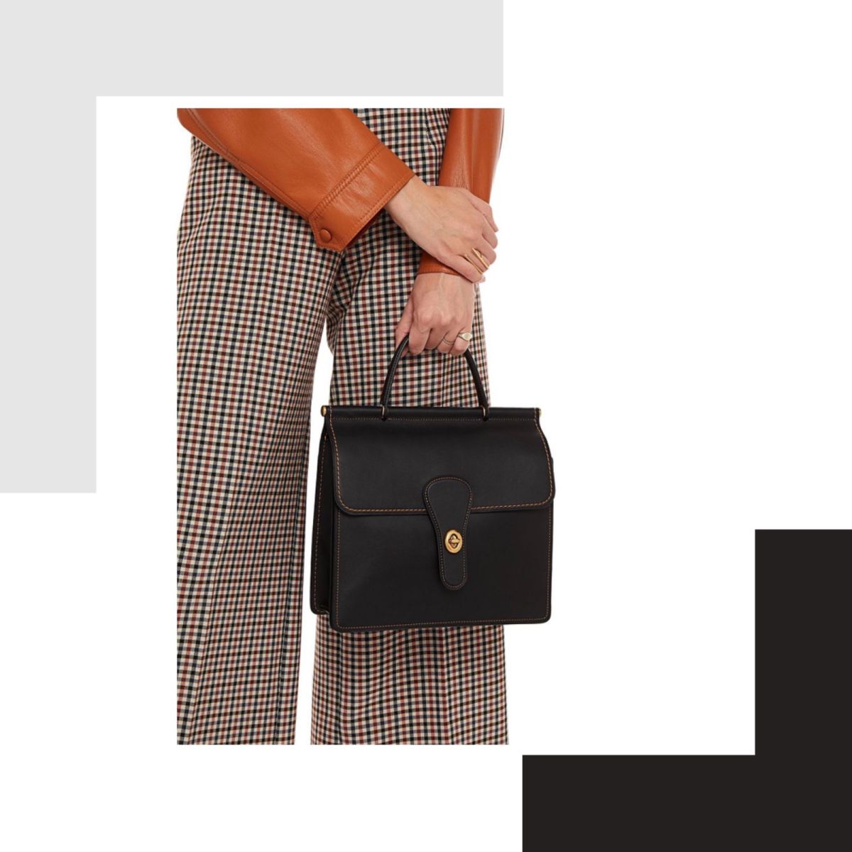 👉🏻 蔻驰Willis 18系列黑色手提包，搭配vint