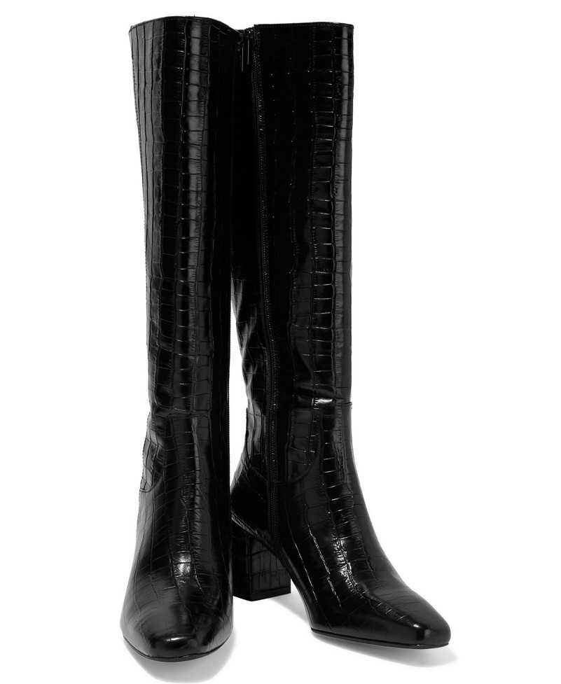 👉🏻 the ounet种草鳄纹路长筒靴，自带气场2米八