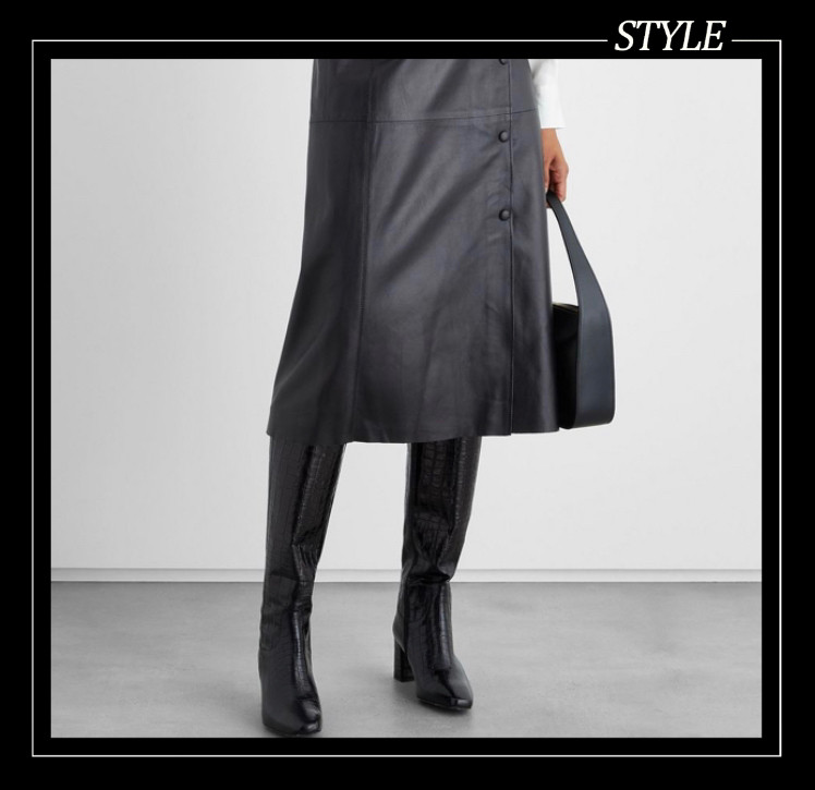 👉🏻 the ounet种草鳄纹路长筒靴，自带气场2米八