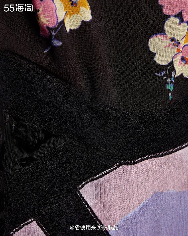 COACH蔻驰  植绒雪纺镶板印花连衣裙  低调性感风💕 