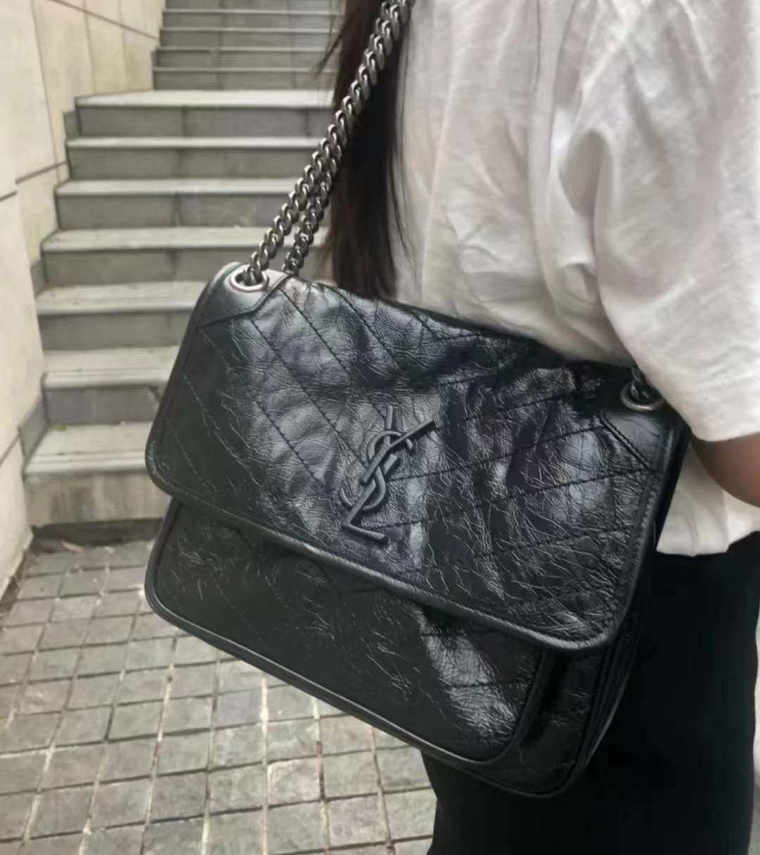 国内现货  YSL 经典Niki 中号 员工内购折扣 墨绿色