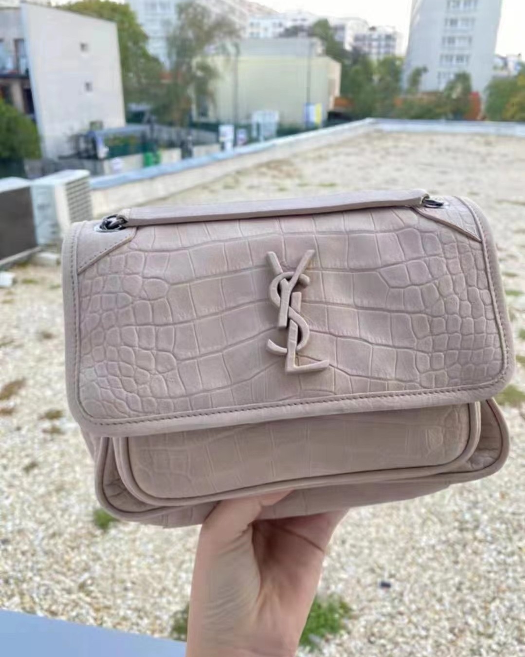 国内现货  YSL 经典Niki 中号 员工内购折扣 墨绿色