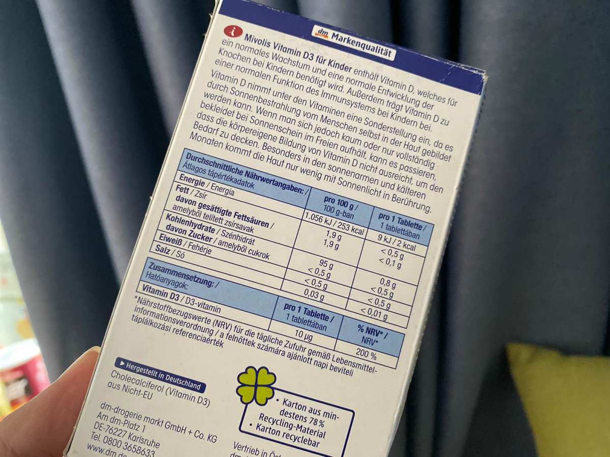 👉🏻 德国Mivolis儿童维生素D3水果味咀嚼片  �