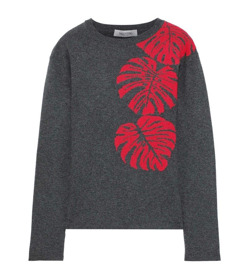 👉🏻 华伦天奴灰色羊绒衫，提花款不单调很温暖。  🐑先