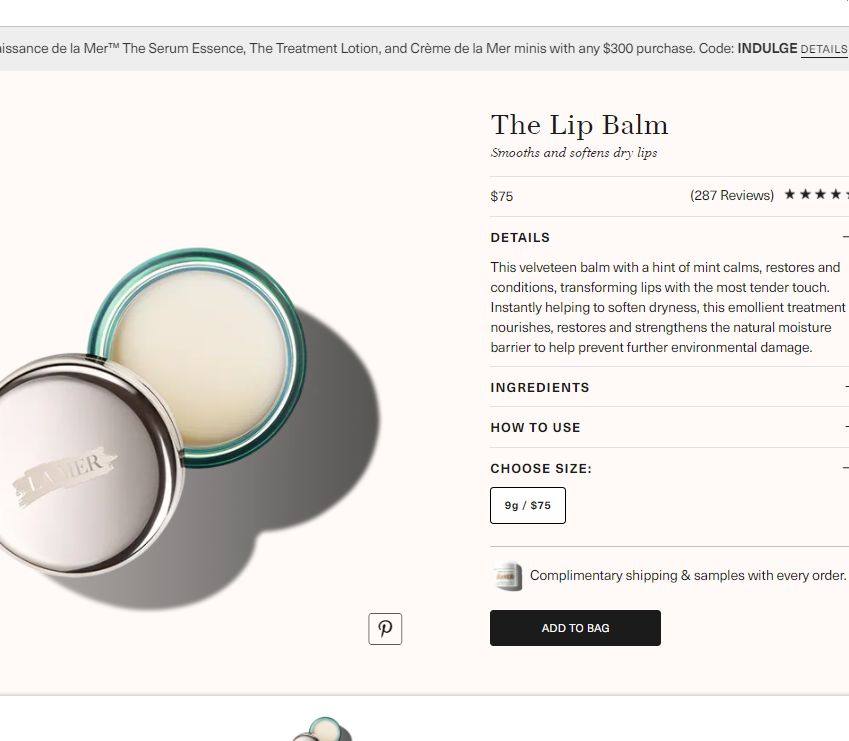 万事达卡38%买海蓝之谜官网，除了精粹水，还有个他家的修护唇