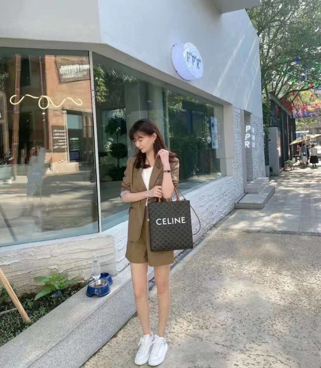国内现货  Celine 老花Cabas Tote中号  百