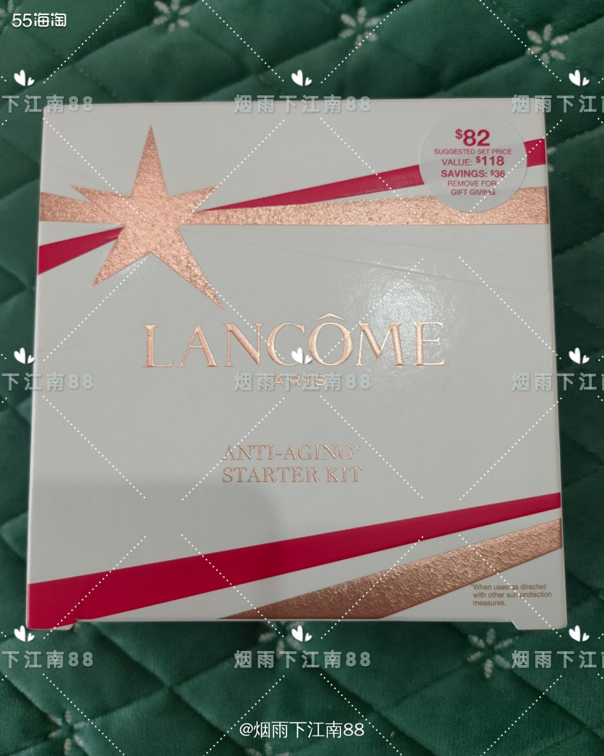 兰蔻小黑瓶三件套，海淘购于ND，这套ND售价82美元，是上次