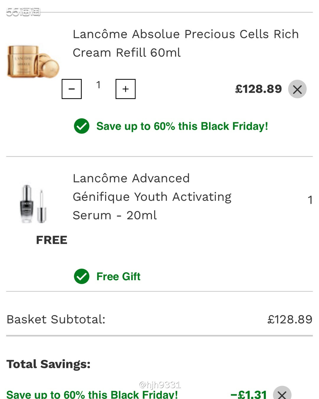 ✨Lancome兰蔻菁纯面霜，价格小贵，但是当黑五遇到运通卡