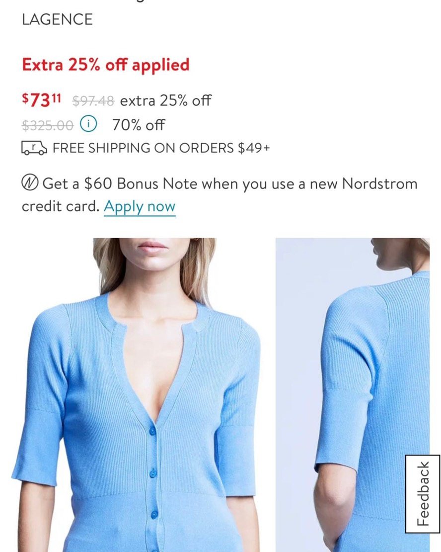 这一单买了三件衣服. 昨天折上折. 红牌还可以再打七五折.一