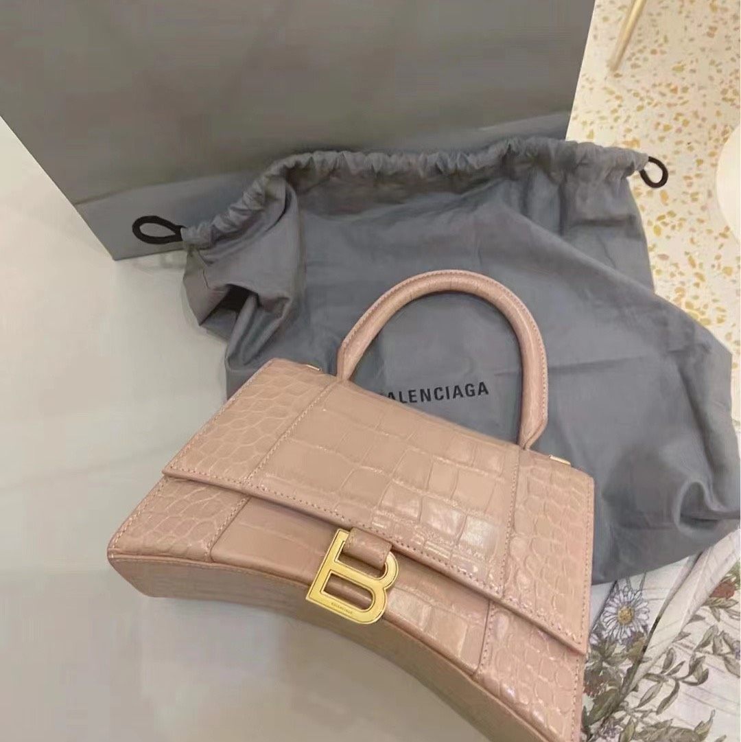 折扣捡漏Balenciaga 爆款沙漏包鳄**xs  奶茶金