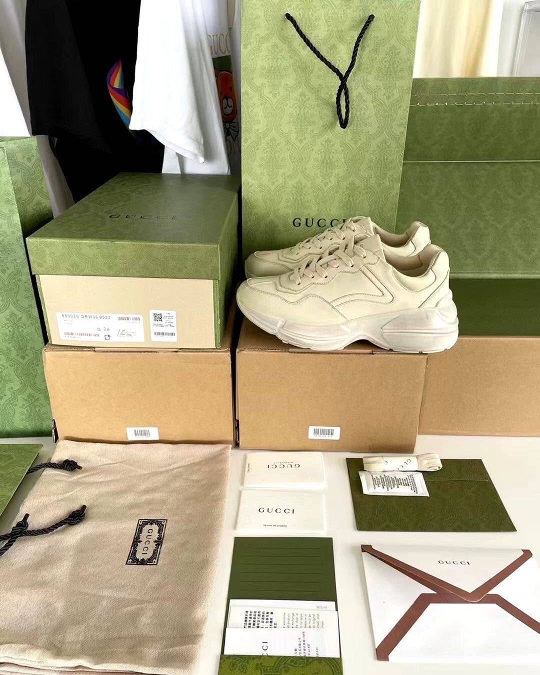 这个Gucci老爹鞋我自己入手了草莓款的，是真的贼好看，其他