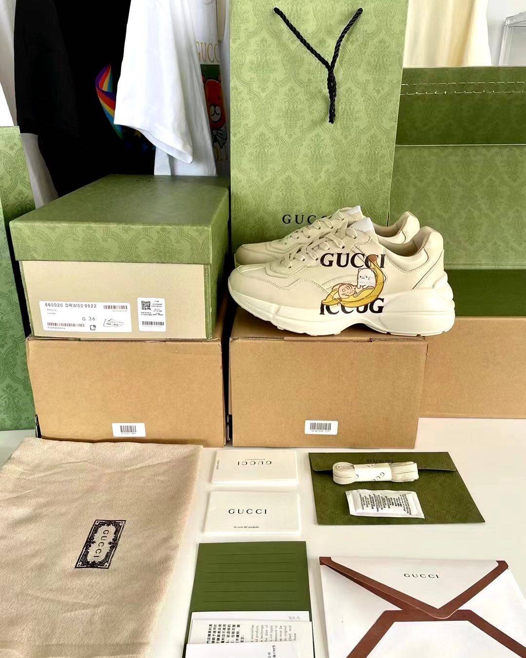 这个Gucci老爹鞋我自己入手了草莓款的，是真的贼好看，其他