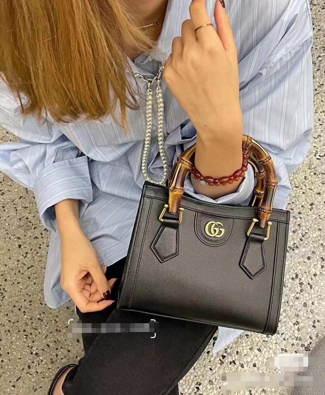 折扣捡漏❗️❗️  Gucci 爆款diana全皮竹节包 m